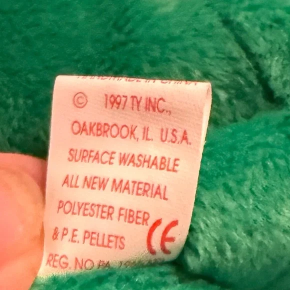 Ty Beanie Baby “Erin” Emerald Green Plush Bear - Picture 5 of 5